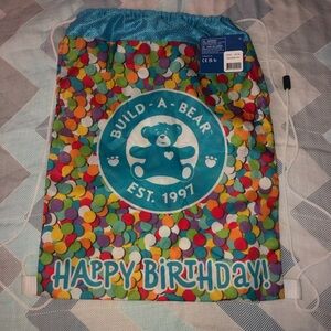Build-A-Bear Colorful Confetti Drawstring Bag